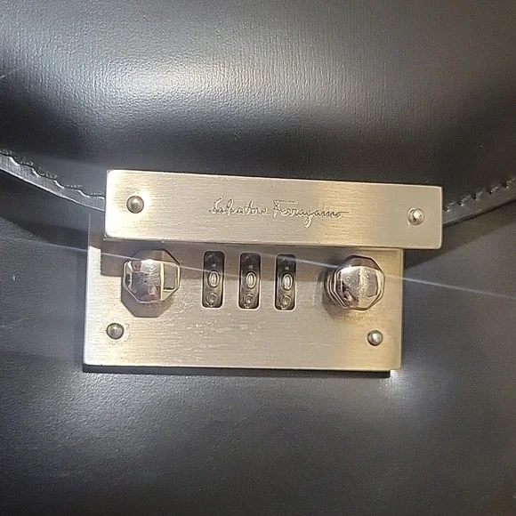 Salvatore Ferragamo Black Leather Briefcase - Picture 2 of 11